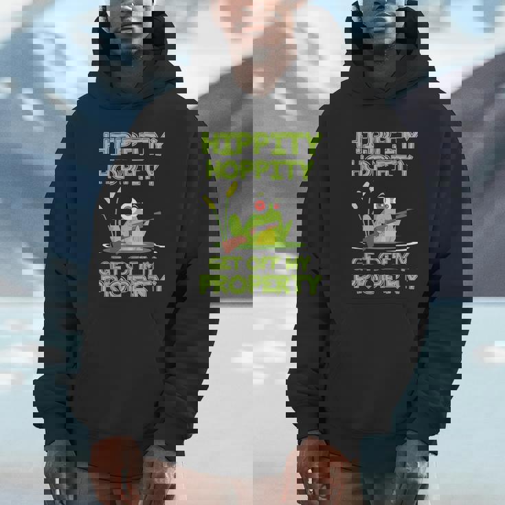 Hippity Hoppity Get Off My Property 面白いカエルミームギフト パーカー