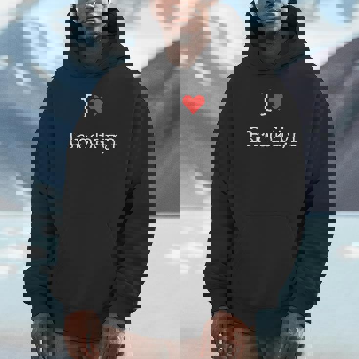 I Love Brooklyn With Heart ミニマリスト シンプル グラフィック パーカー