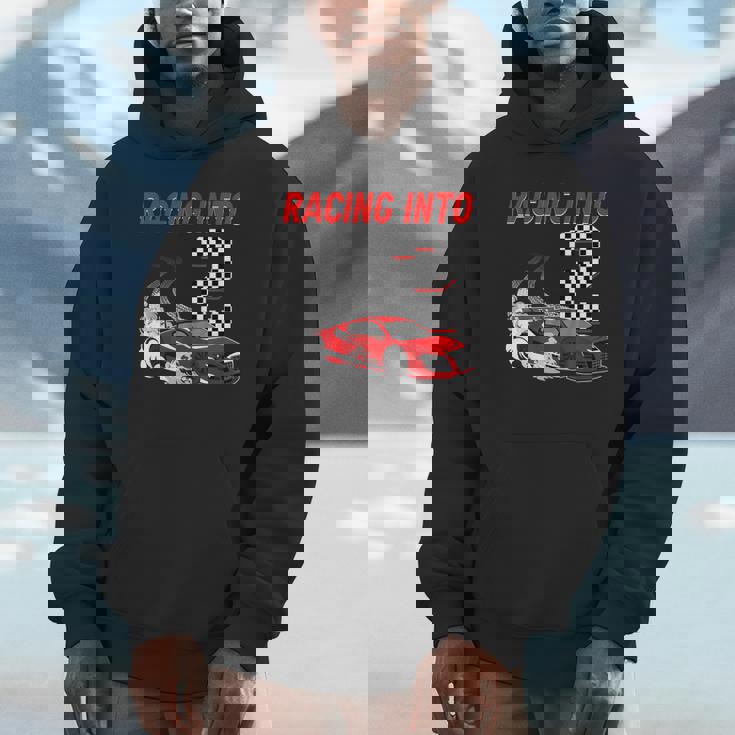 Racing Into 2Nd Birthday レースカー 2歳 幼児 男の子 パーカー