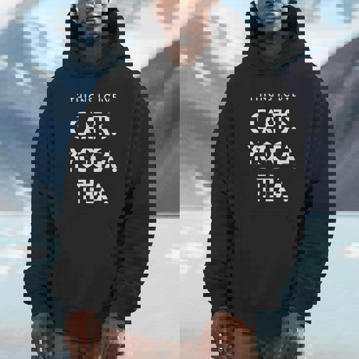 Things I Love Cats Yoga Tea Fun Cat ヨガtシャツ パーカー