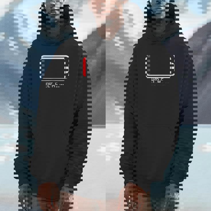 「 Help Me バッテリー 電池切れ」おもしろ 筆文字！服 面白い文字入り パーカー