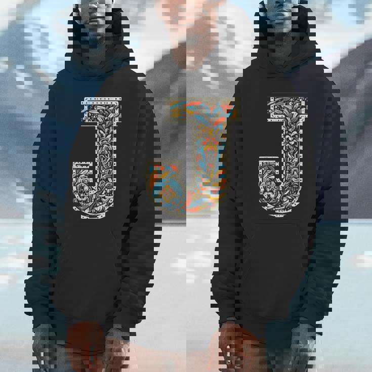 イニシャル 名前 文字 J アルファベット 民芸風 パーカー