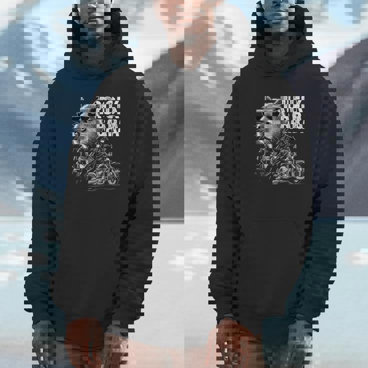 オートバイ げっ歯類 ロック メンズ カピバラ パーカー