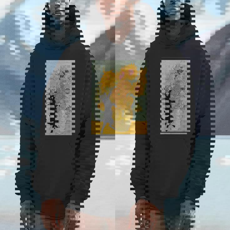 ゴッホ ひまわり 面白い 猫 アート 絵画 パーカー