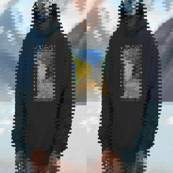 ゴッホ 面白いtシャツ アート 夜のカフェテラス 印象派 絵画 メンズ レディース 面白い 服 美術 油彩画 長袖tシャツ パーカー
