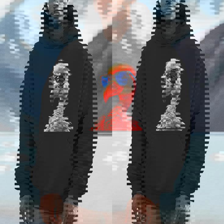 サングラスをかけたフラミンゴ フラミンゴが大好き かわいいフラミンゴ パーカー