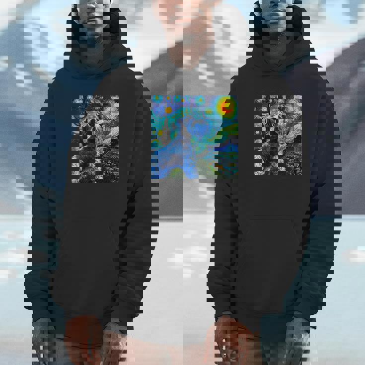 シュナウザー 面白いtシャツ 犬 ゴッホ 星月夜 かわいい メンズ 子供 おもしろ 服 グッズ ネタ パーカー