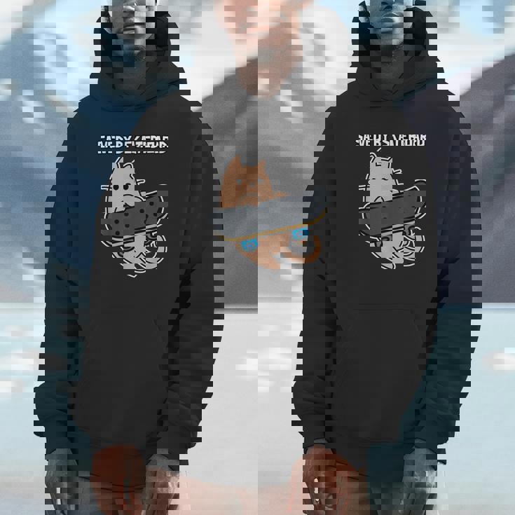 スケートボード猫sk8スケートボードで保存 パーカー