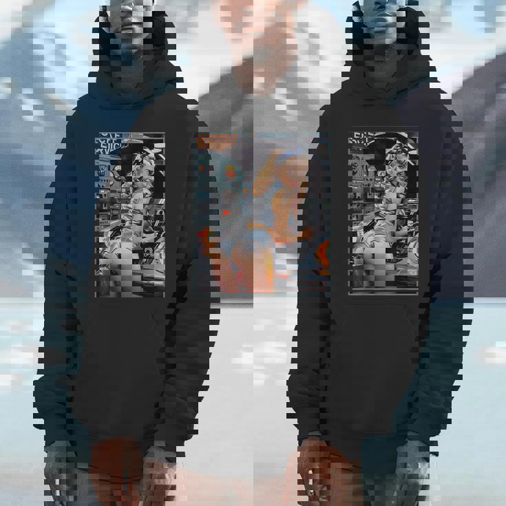 セクシーガールグラフィックtシャツ セクシーなブロンドメカニックピンナップガール パーカー