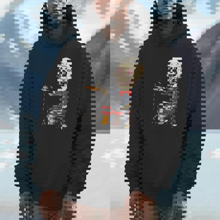 ドラミング スケルトン ドラム プレーヤー ドラマー パーカッション ドラム 長袖tシャツ パーカー