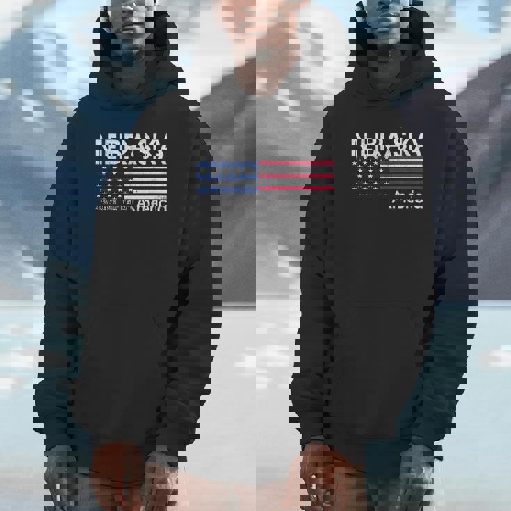 ネブラスカの座標 米国旗 パーカー