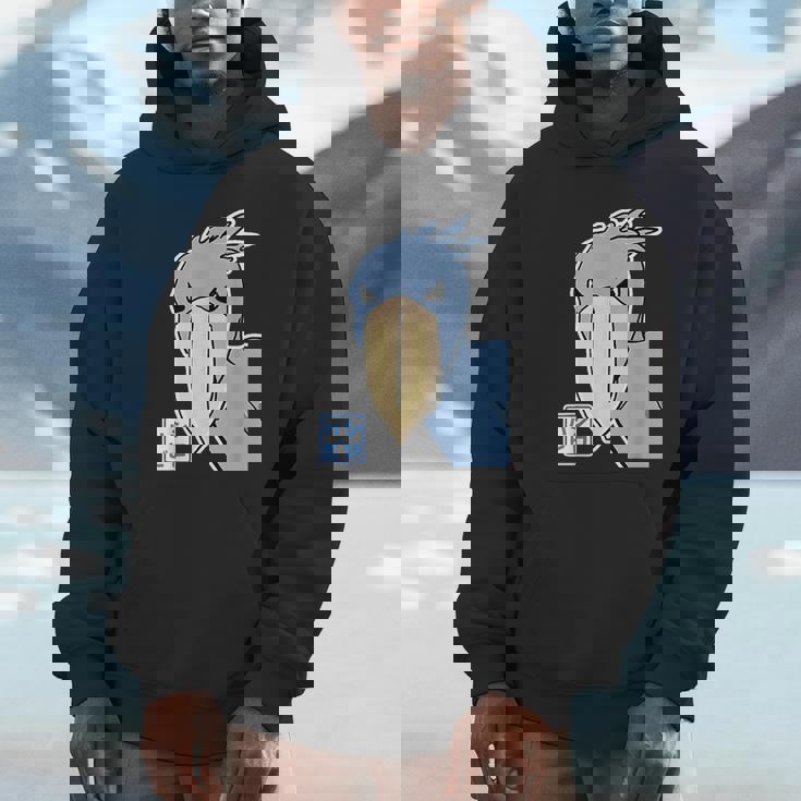 ハシビロコウさん『フル ビッグプリント』青い鳥【どうぶつフレンズ】ゆるくて かわいい 動物園の生き物 イラスト パーカー