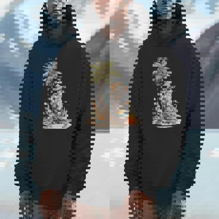 フェレット 果物 スキムボード ビーチツリー 動物 モチーフ フェレット パーカー