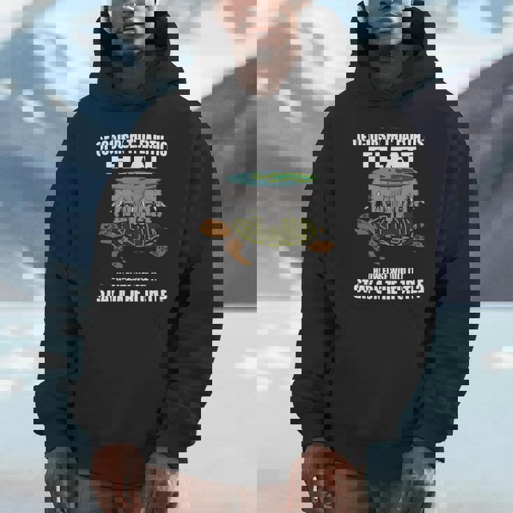 フラットアース理論 象 亀 フラットアース 面白科学 長袖tシャツ パーカー