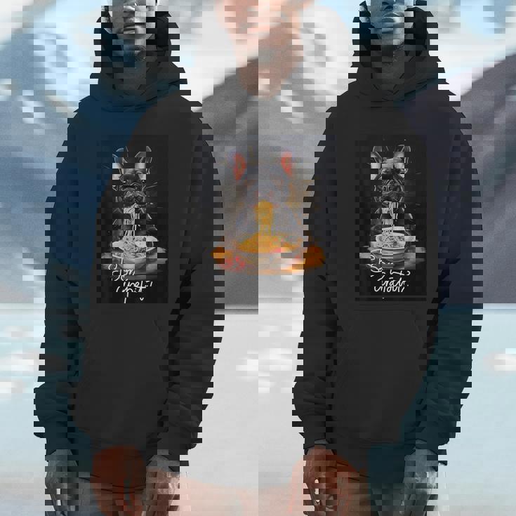 フレンチブルドッグ 食べる パスタ ボンアペティ カラフル ドッグアート パーカー