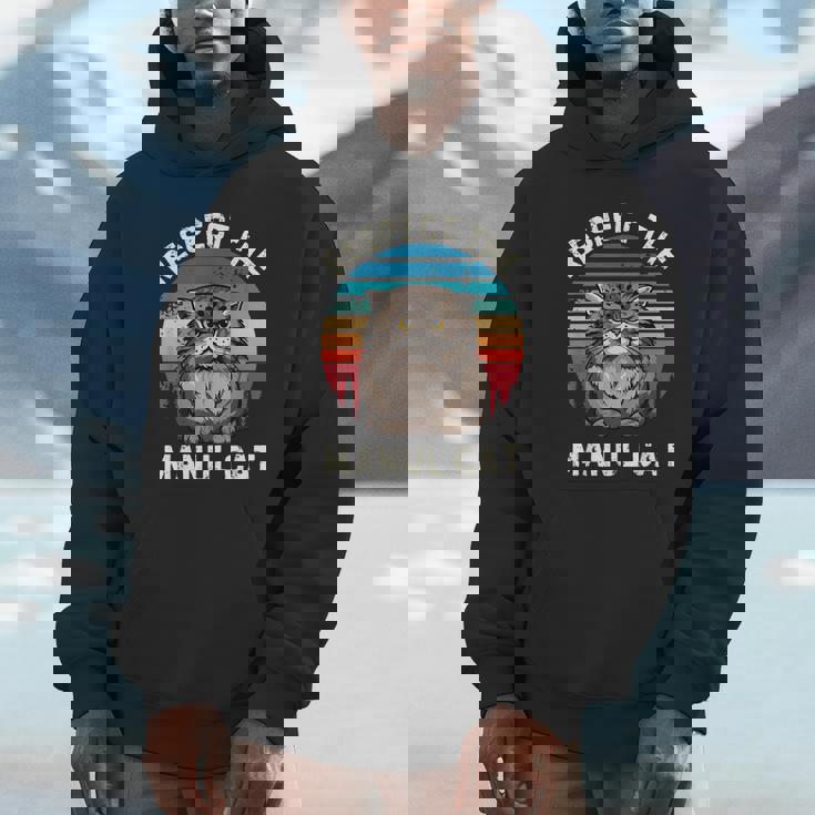 レトロ リスペクト マヌル 猫 ヴィンテージ グランジ マヌル 猫好き パーカー