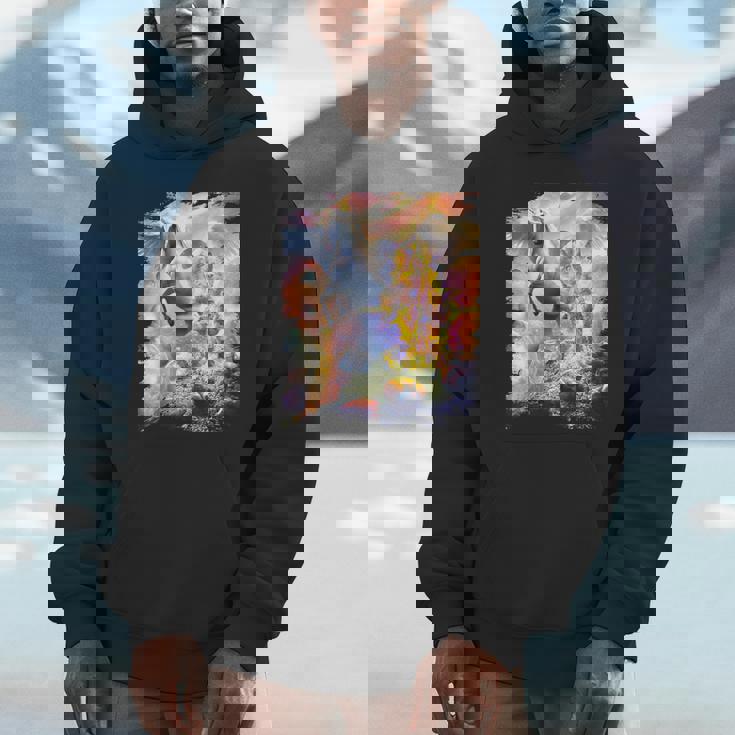 宇宙の銀河猫とユニコーン ペガサス パーカー