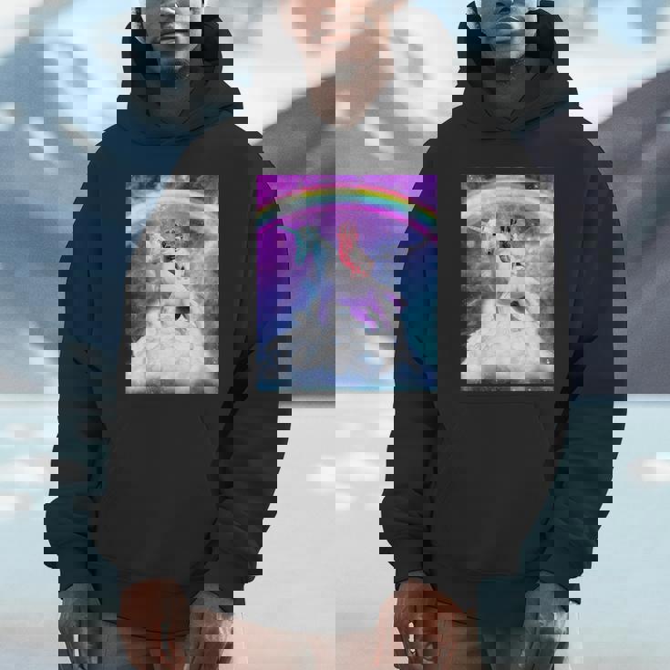 宇宙パグ 雲の上のレインボーユニコーン パーカー