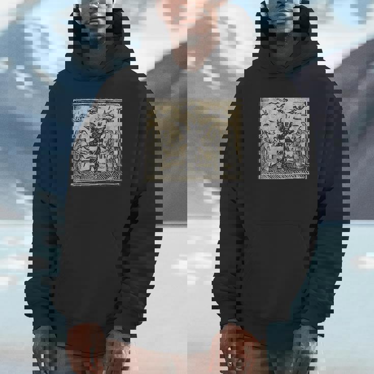 悪魔のオカルトの犠牲ゴスホラー 美的木版画 パーカー