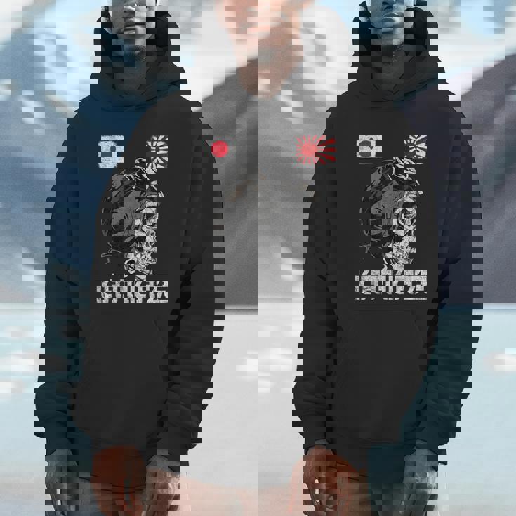 日本昇る日本の太陽旗 パイロット 頭蓋骨 侍 神風 パーカー