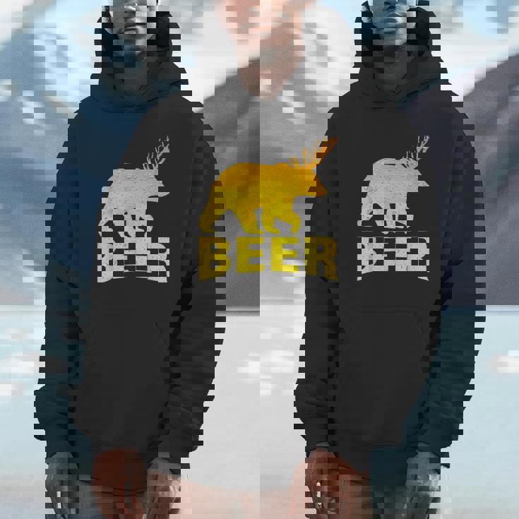 狩猟 ビール スピリット 動物 ティー ベア 鹿 ティー ビール クマ 鹿 パーカー