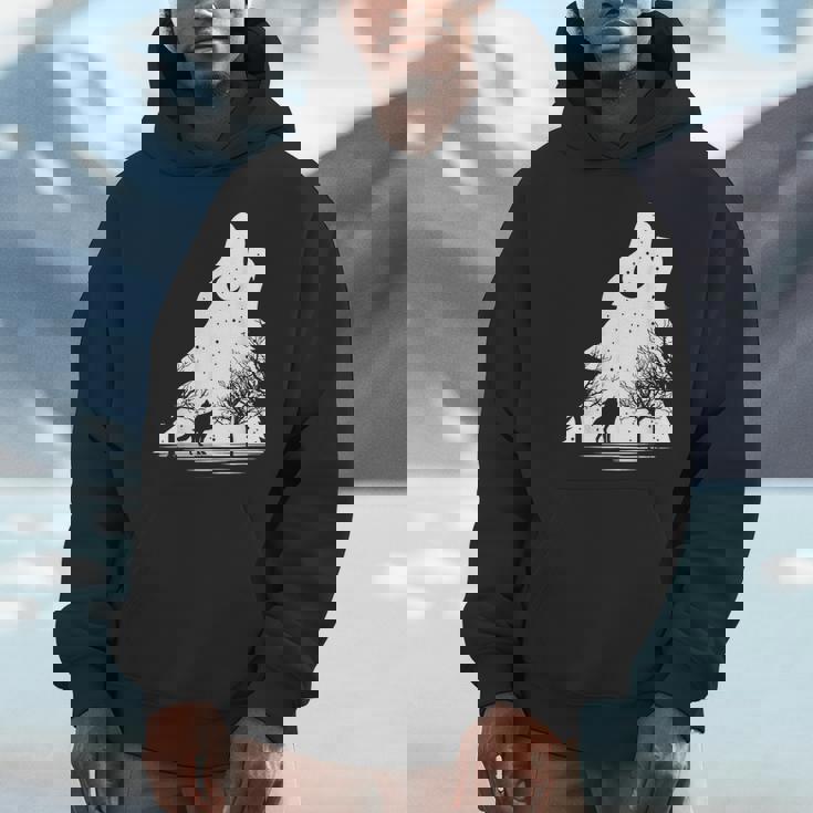 遠吠えするオオカミ 星空 オオカミモチーフ 男女兼用 パーカー