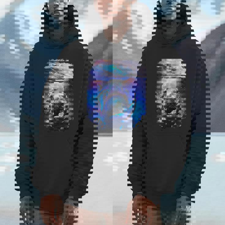 銀河 イルカ 宇宙 地球 海 パーカー