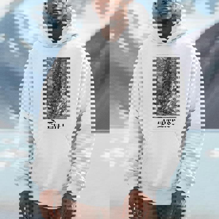 Albrecht Dürer Durer クリスチャンアート メランコリア ホワイト 長袖tシャツ パーカー