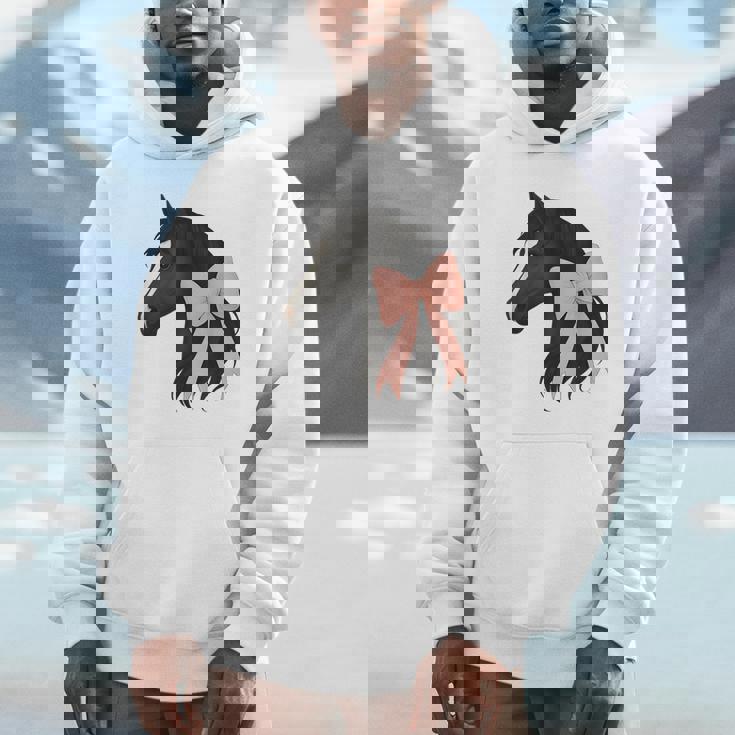 Cute Horse Pink Coquette Bow Horse Lover Unisex Hoodie