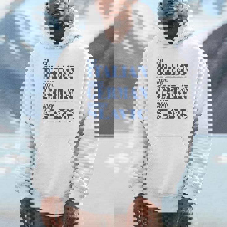 Eat Italian Drive German Marrylavic Quote Car ユーモア パーカー