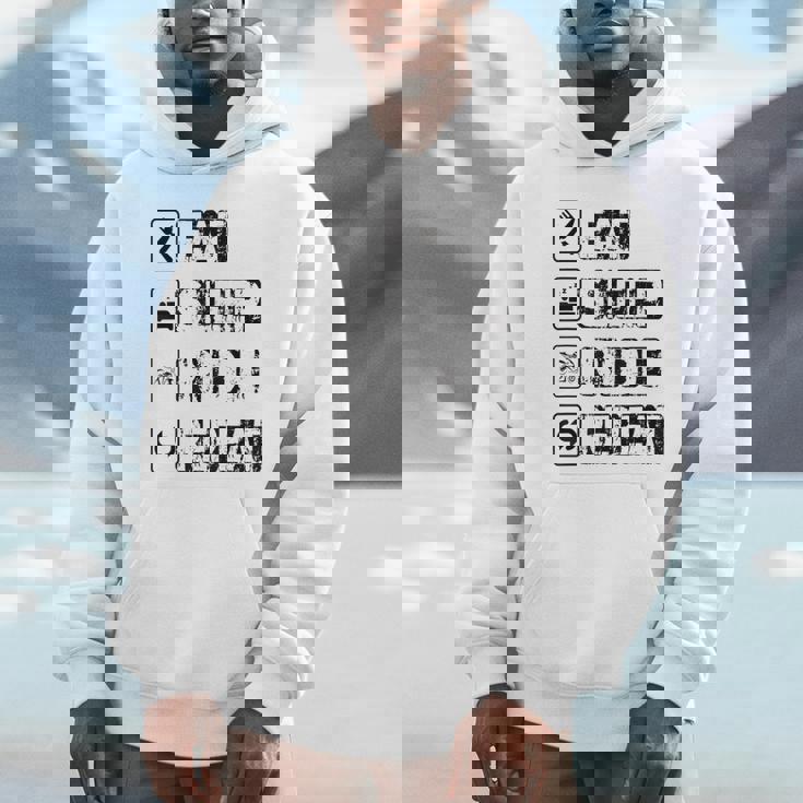 Eatleep Ride Repeat オートバイ バイク モーターサイクリスト 格言 パーカー