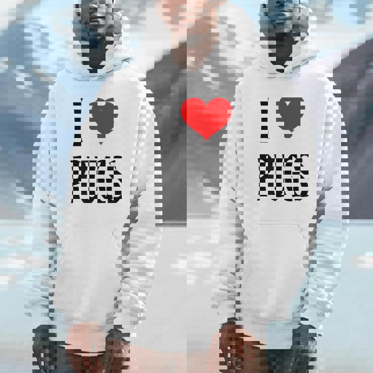 I Love Pugs I Heart Pugs Dog Lover Pet Puppy Dog Pug パーカー