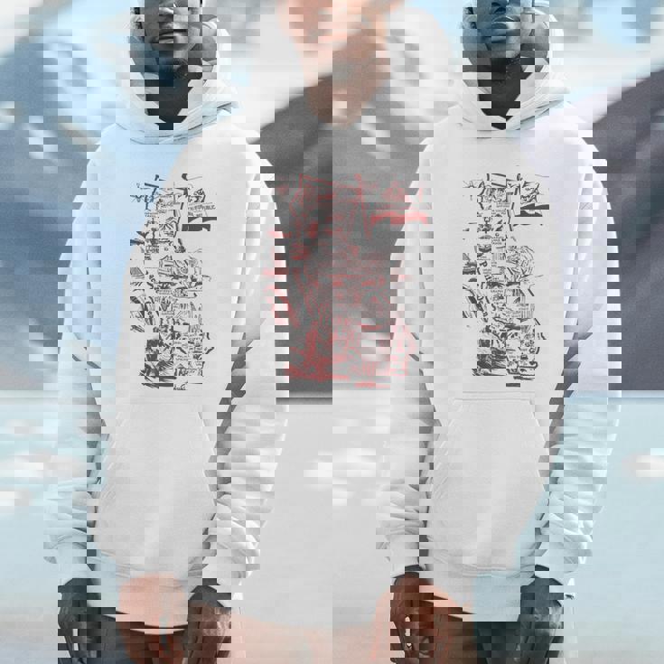 Trendy California Republic Landmarks Map Outlineintage パーカー