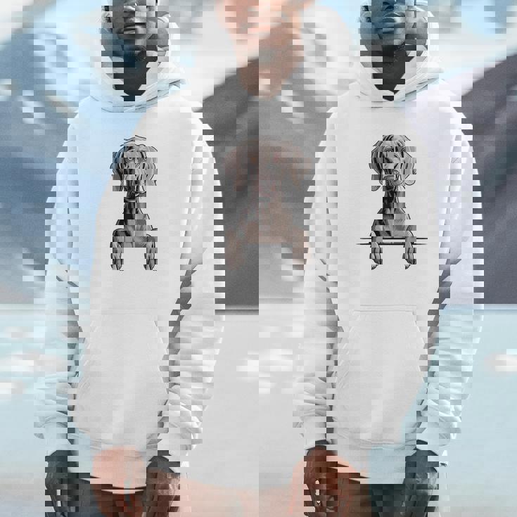 Weimaraner 面白い 覗き見ポケット 子犬 犬好き パーカー