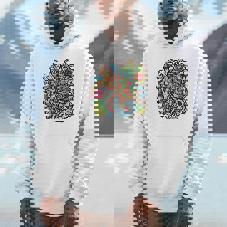 アロハ ウミガメ ハワイアン ホヌ フラワー ウェーブ オーシャン パーカー