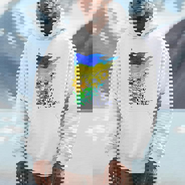 ウクライナ国旗 ひまわりの愛 ウクライナの強い服 パーカー