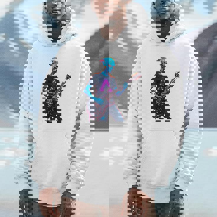 バックプリント ギタリスト エイリアン グラフィック ギター エイリアン ギタリスト パーカー