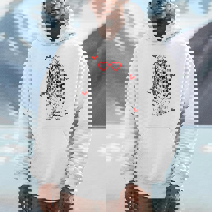 バセットハウンド ハートグラス バレンタインデー 犬 ママ パーカー