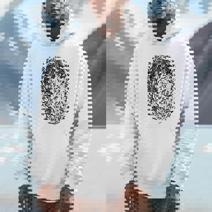 天の陰陽狐 太陽と月 ボーホーウッドランドアート パーカー