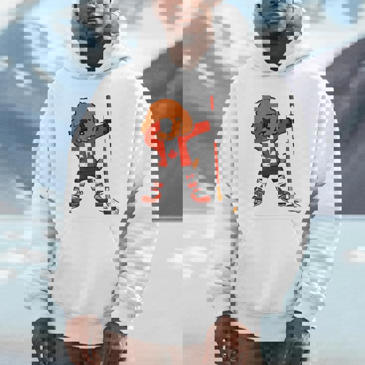 愉快なダビングプードル カナダ アイスホッケーファン ウィンタースポーツ パーカー