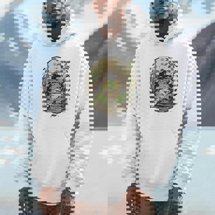 日本の不機嫌なカエル浮世絵 アニメ 日本アート パーカー