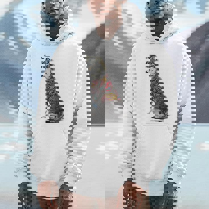 灰色オオカミ 伝統的な日本の龍の入れ墨 入泉 パーカー