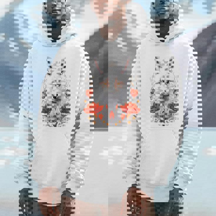 狐 アニマル柄 モチーフ 図面 イラスト 自然 狐 パーカー