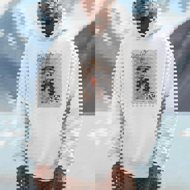 麦わら帽子 りんご パンダ 小さなパンダ 切手風 パーカー