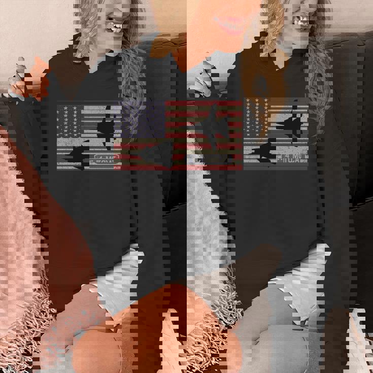 F-14 トムキャット ジェット戦闘機 アメリカの国旗 長袖tシャツ パーカー