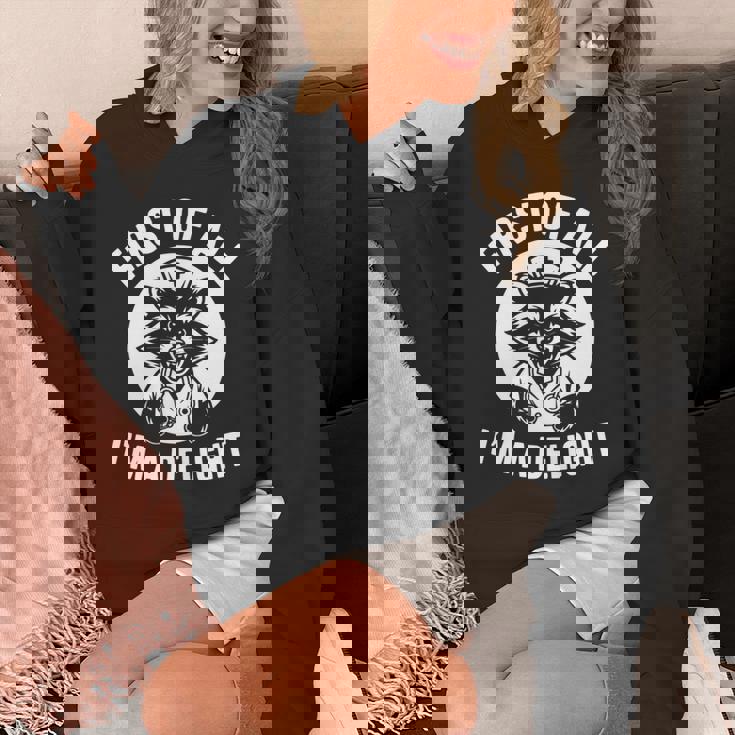 First Of All I'm A Delight アライグマ 看護師 面白い 長袖tシャツ パーカー