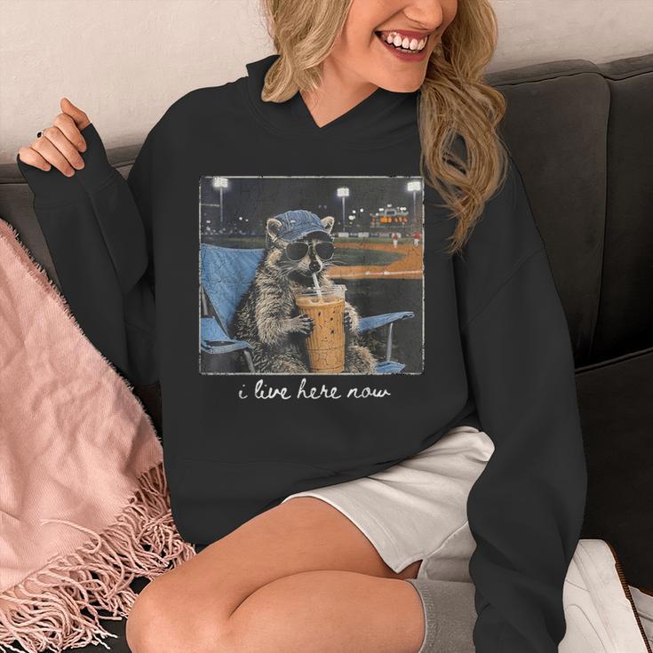 Raccoon I Live Here Now Cute Animal Baseball Lover Hoodie Raccoon I Live Here Now Cute Animal Baseball Lover Hoodie