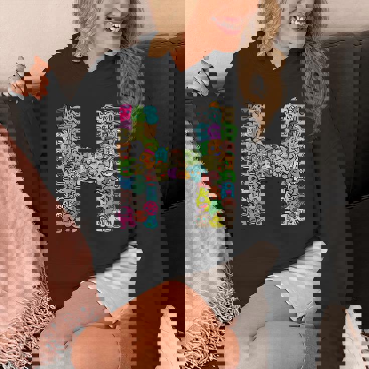 Hモンスターズ アルファベットネーム イニシャル キュート モノグラム パーカー