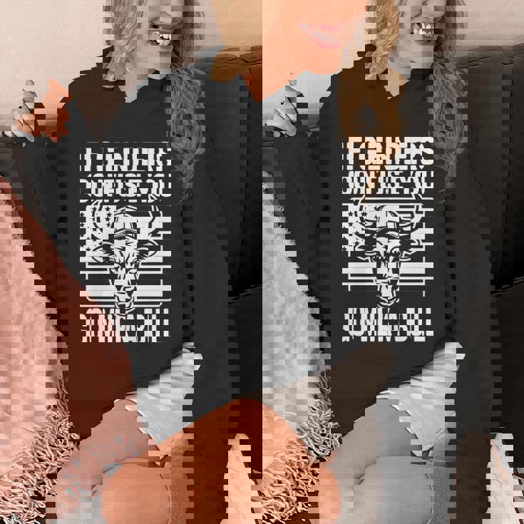 If Genders Confuse You Go Milk A Bull Usa 国旗 アメリカ 長袖tシャツ パーカー