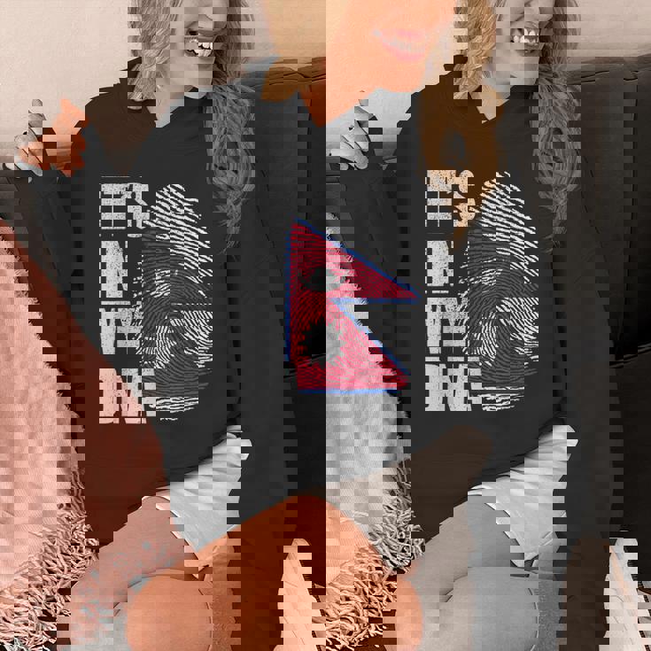 It's In My Dna ネパール ネパール国旗 指紋 パーカー